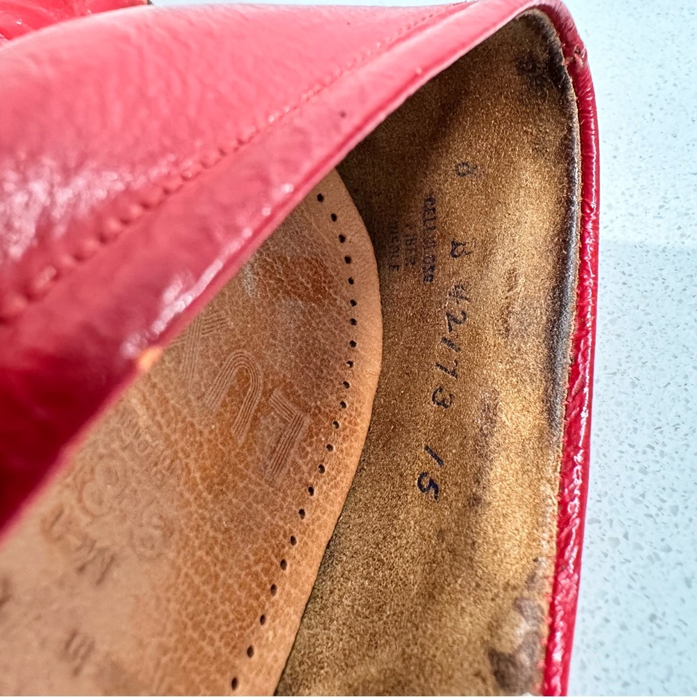 LUXIS Red Leather Vintage Pump Heels sz 8 B - Picture 6 of 8